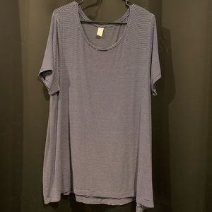 Old Navy blue and white striped shirt size XL
